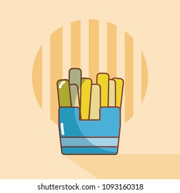 French fries food cartoon