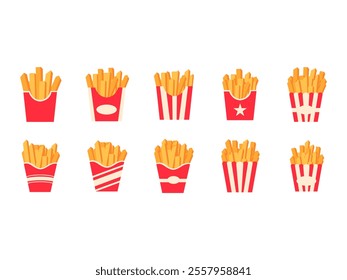 French Fries Food Illustration Set