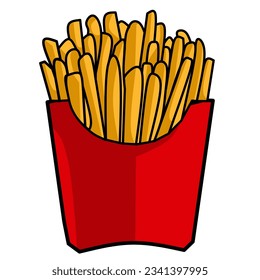 Französische Pommes Frites Frites Vektor Illustration