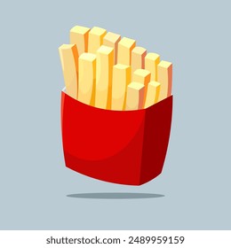 French fries graphic vector illustration on red packaging