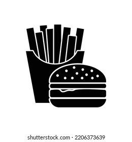 French fries hamburger vector icon fast food