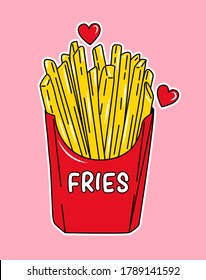 FRENCH FRIES AND HEARTS DRAWING