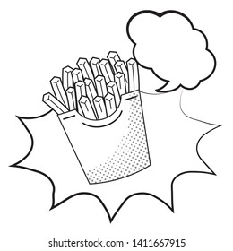french fries icon black and white