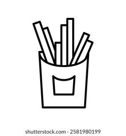 French fries icon Black and white logo