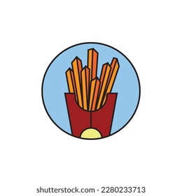 icono de french frikis diseño bocadillo alimentos logo vectorial ilustración