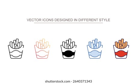 French Fries icon design with white background stock illustration