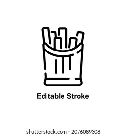 french fries icon designed in outline style in food and drink icon theme