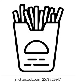 French Fries Icon Element For Design