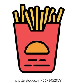 French Fries Icon Element For Design