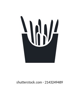 French fries icon. Fast food isolated vector silhouettes