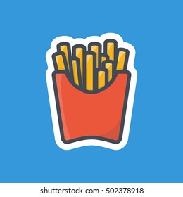 French Fries Icon Fast Food Stickers