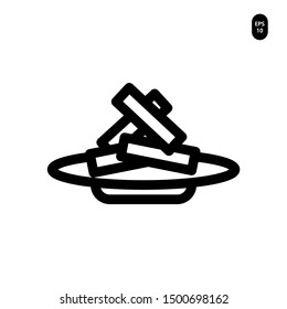 French fries icon. fast foods icon vector illustration logo template. EPS 10