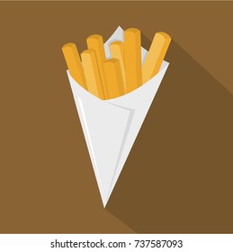 French fries icon. Flat illustration of french fries vector icon for web