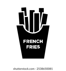 French fries icon flat line symbol set.