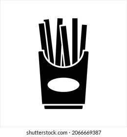 french fries icon with flat style