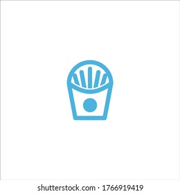 icono de patatas fritas logotipo de vector plano diseño de ilustración de moda símbolo de señalización gráfico sencillo