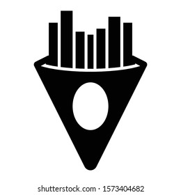 french fries icon glyph vector design