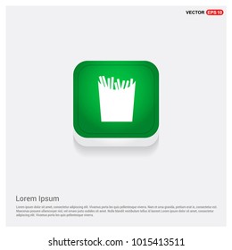 French fries icon Green Web Button