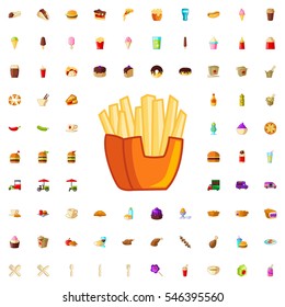 french fries icon illustration isolated vector sign symbol