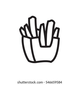 french fries icon illustration isolated vector sign symbol