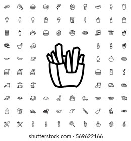 french fries icon illustration isolated vector sign symbol
