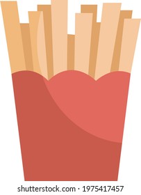 French fries, icon illustration, vector on white background