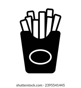 Icono de patatas fritas aísla ilustración de material vectorial de fondo blanco.