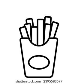Icono de patatas fritas aísla ilustración de material vectorial de fondo blanco.