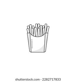 French fries icon isolated ector graphics