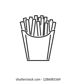 French fries icon isolated on white background. Vector illustration
