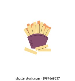French Fries Icon Isolated On White Background