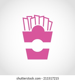French fries Icon Isolated on White Background