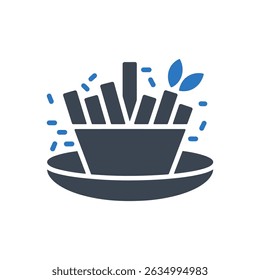 French Fries Icon Isolated On White Background