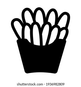 French fries icon isolated vector illustration. High quality black style vector icon