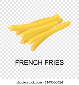 French fries icon. Isometric of french fries vector icon for on transparent background