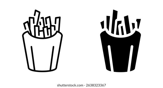 French fries icon. Line and silhouette style.