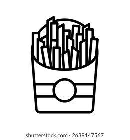 French fries icon with line style. Editable stroke design.