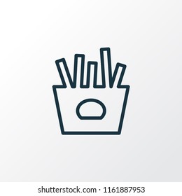 French fries icon line symbol. Premium quality isolated salty potato element in trendy style.