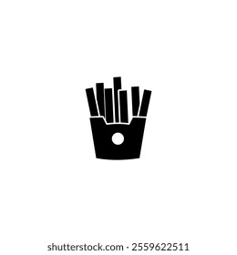 French Fries icon for logo. Fast food flat icon vector on black color