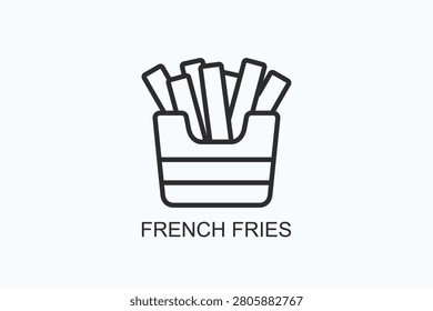 French Fries Icon Or Logo Isolated Vector Illustration