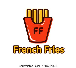 French Fries Icon Logo. Modern Design Vector Illustration