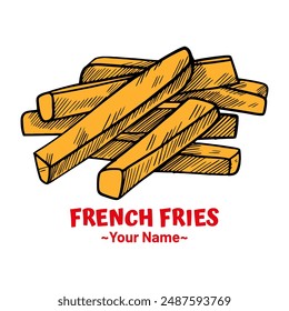 French fries icon logo vector illustration.