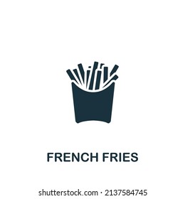 French Fries icon. Monochrome simple icon for templates, web design and infographics