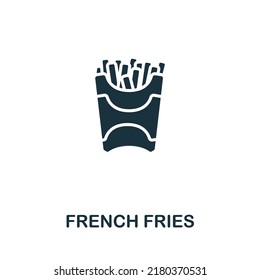 French Fries icon. Monochrome simple line Fastfood icon for templates, web design and infographics