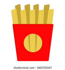 French fries icon on a white background, Vector illustration