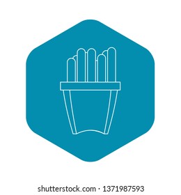 French fries icon. Outline illustration of french fries vector icon for web