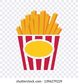 French fries icon, potato snack food, logo fast food icon vector illustration