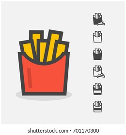 French Fries Icon Set