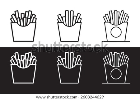 French fries icon set vector