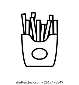 French fries icon, simple flat style, illustration, logo sign symbol pictogram template, for ui or ux isolated on white for mobile app, editable